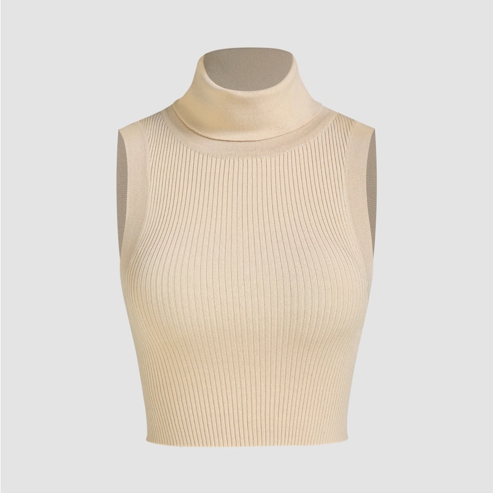 Cider Rib Solid Turtleneck Vest